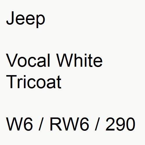 Jeep, Vocal White Tricoat, W6 / RW6 / 290.